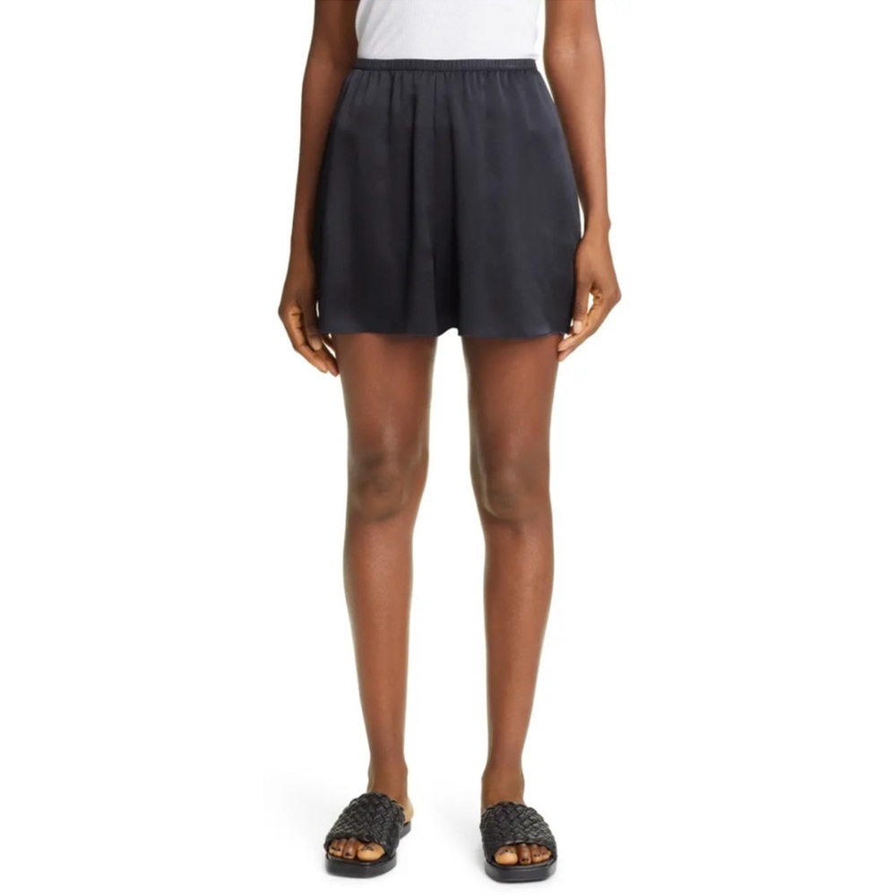 NWOT Vince High Waist Black Satin Shorts